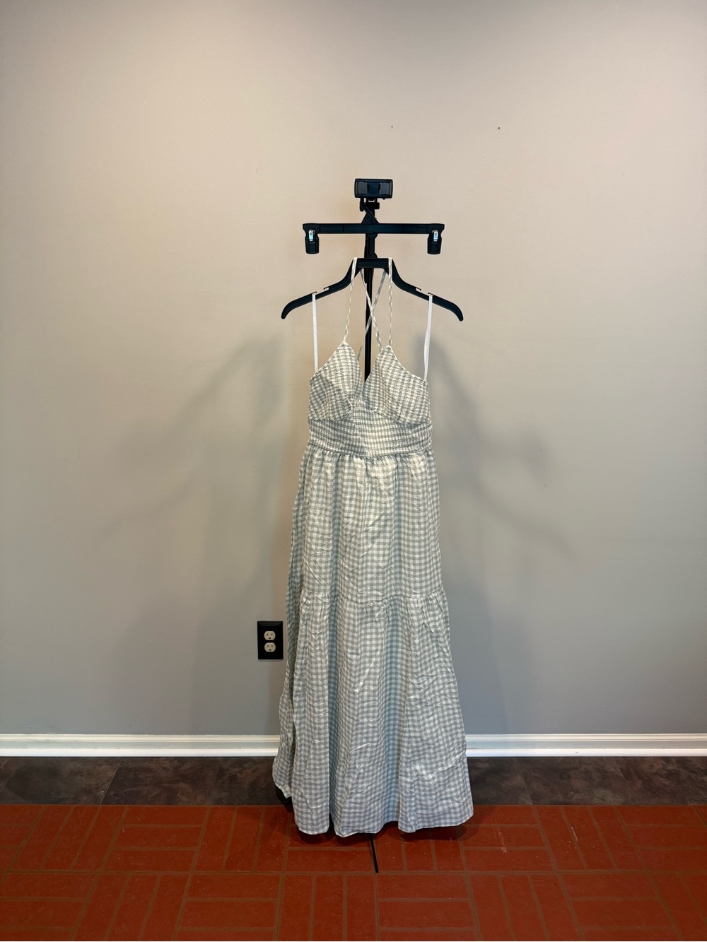 Altar'd State Light Green Gingham Maxi Dress - Picture 3 of 5